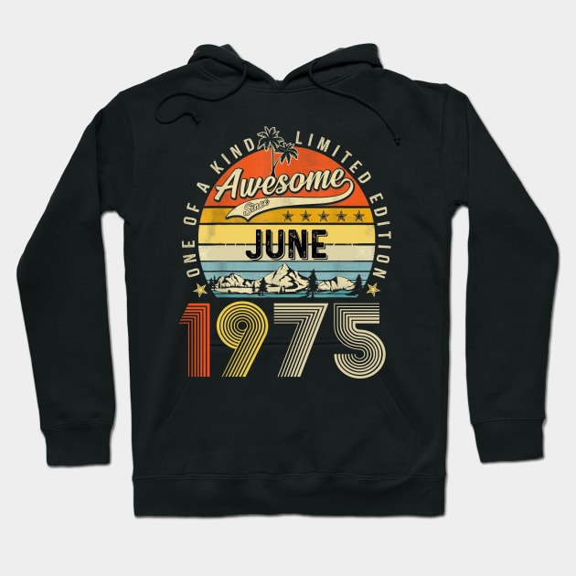 Awesome Since June 1975 Vintage 48th Birthday Hoodie by Tagliarini Kristi